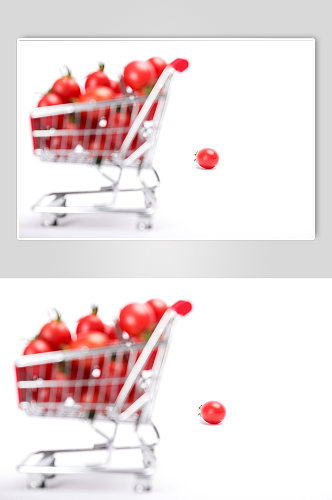 购物车圣女果小番茄水果物品摄影图片