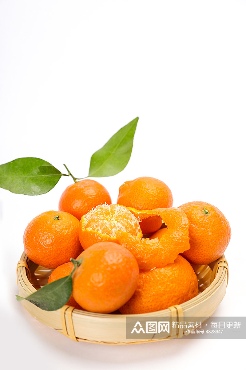 沙糖桔剥开橘子果篮水果物品摄影图片素材