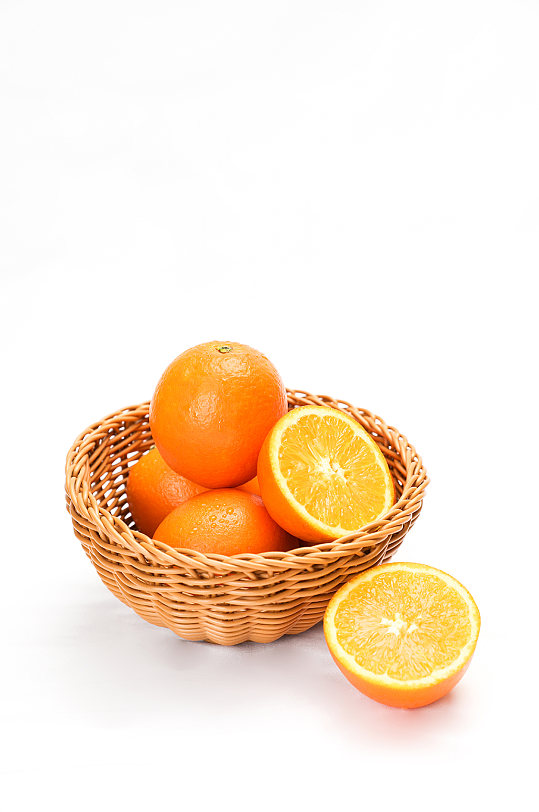 橙子橘子桔子果篮水果物品摄影图片