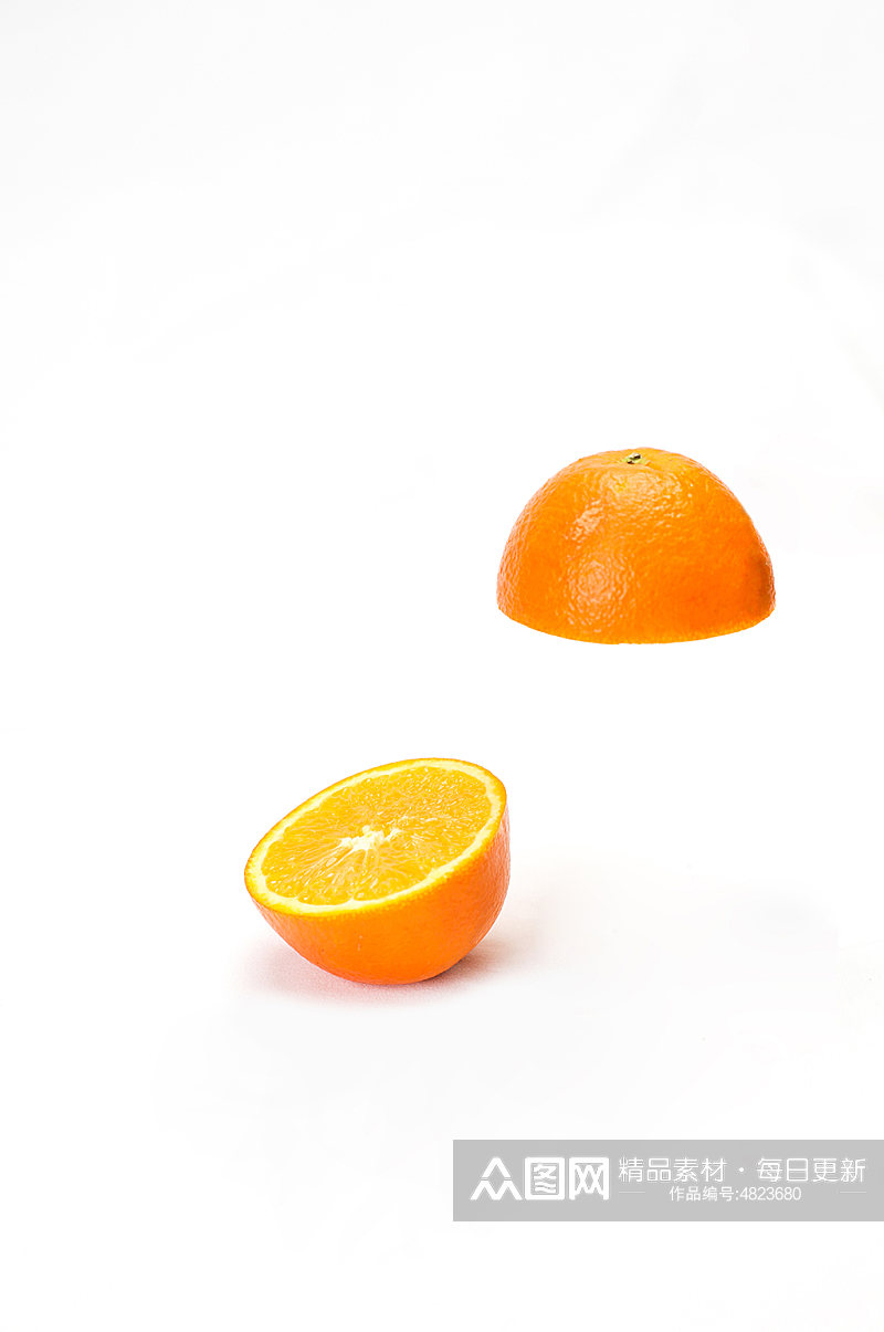 橙子切面创意悬浮橙子水果物品摄影图片素材