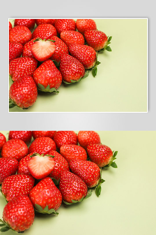 清新背景草莓水果物品摄影图片