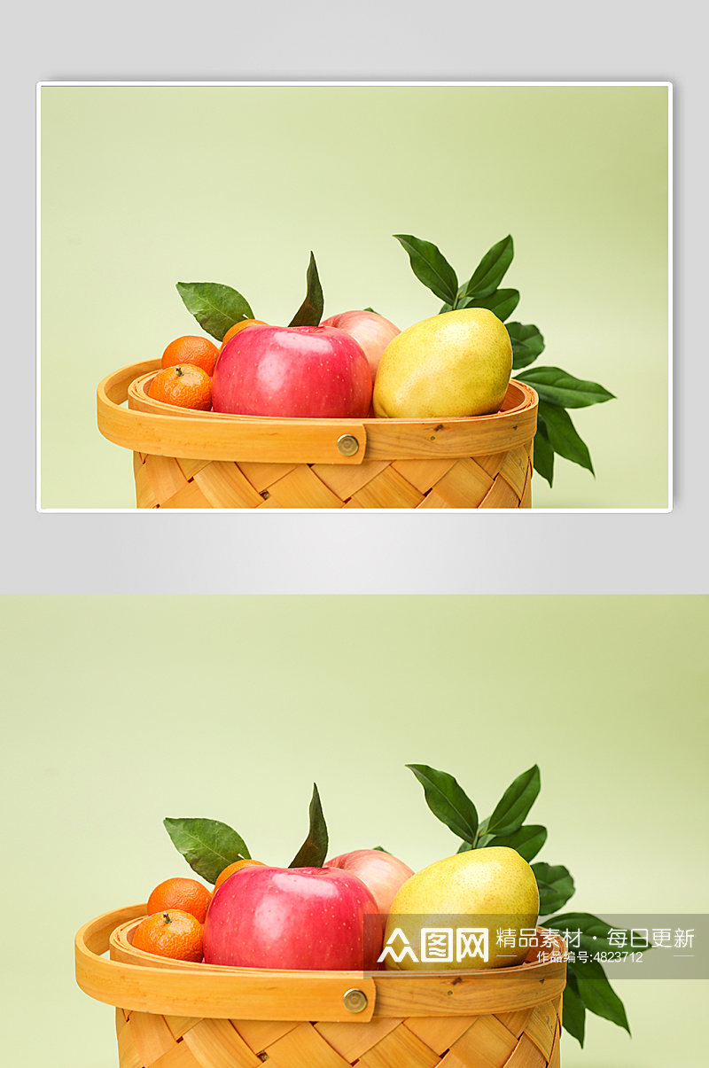 香梨苹果果篮青枣水果物品摄影图片素材