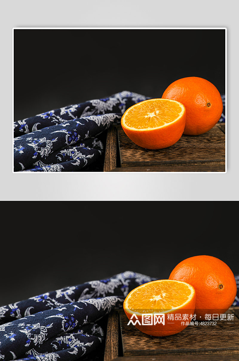 切面橘子果篮水果物品摄影图片素材