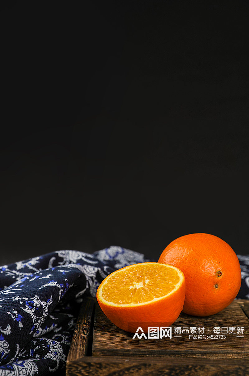 切面橘子果篮水果物品摄影图片素材