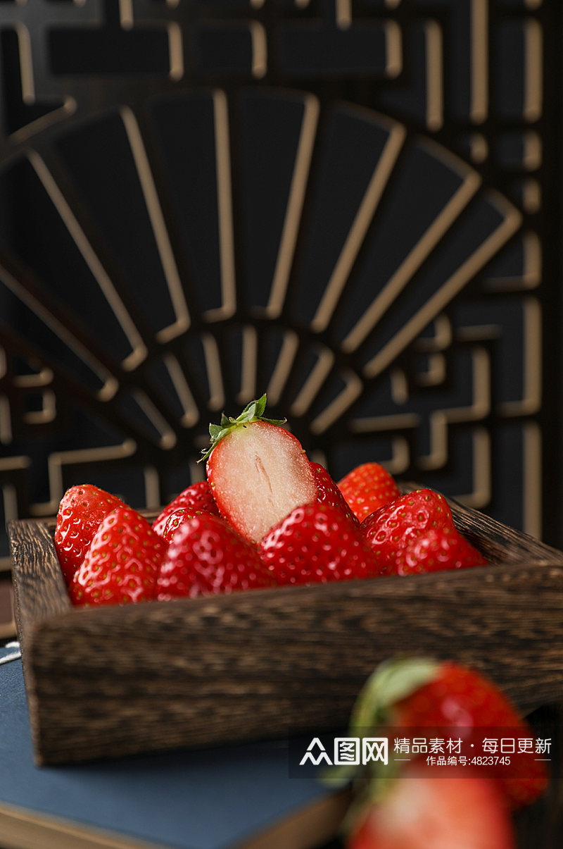 草莓果盘水果物品摄影图片素材