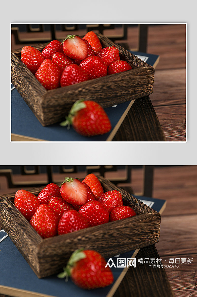 草莓果盘水果物品摄影图片素材