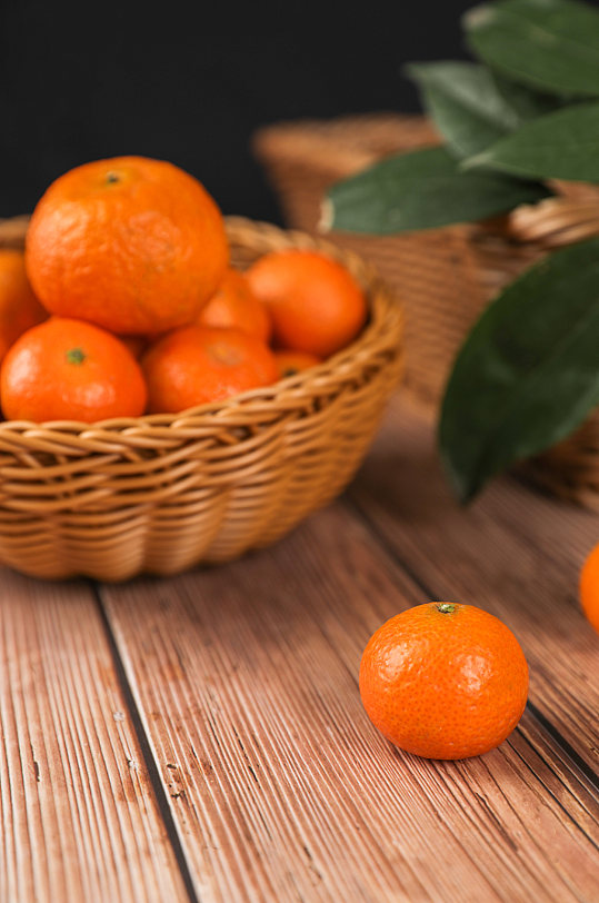 沙糖桔橘子果篮水果物品摄影图片
