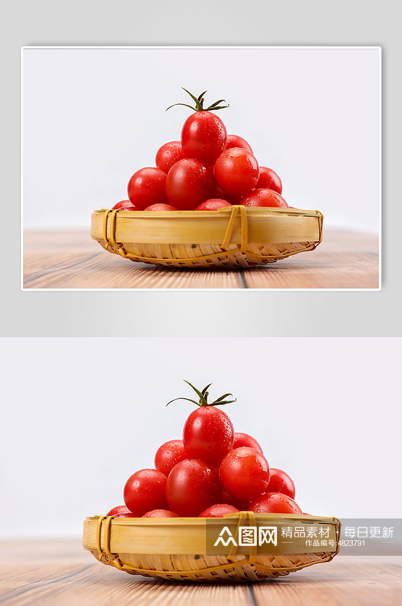 果篮圣女果小番茄水果物品摄影图片素材
