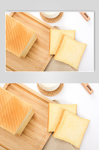 早餐切片土司面包食品物品摄影图片