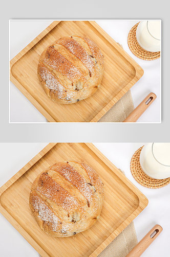 法式全麦面包牛奶食品物品摄影图片