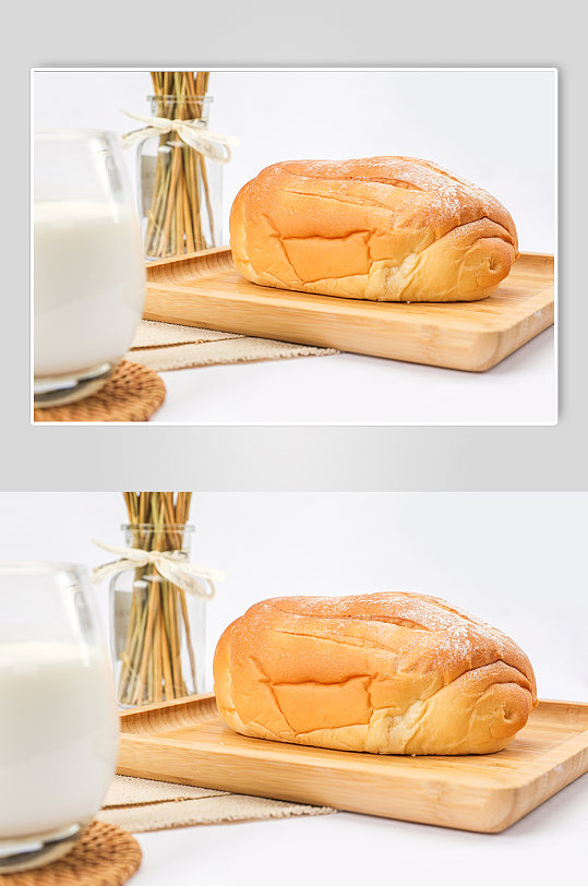 早餐香软面包牛奶食品物品摄影图片