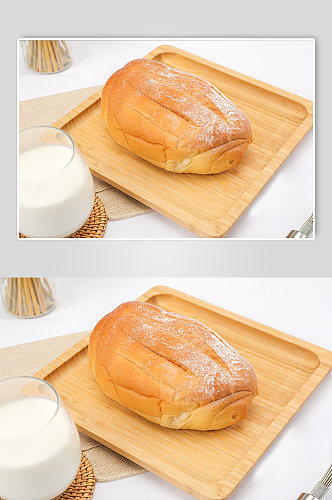 早餐香软面包牛奶食品物品摄影图片