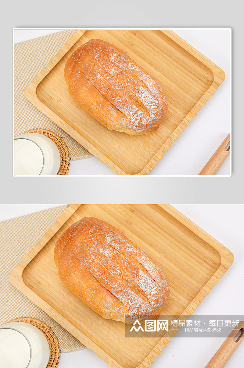 早餐香软面包牛奶食品物品摄影图片素材