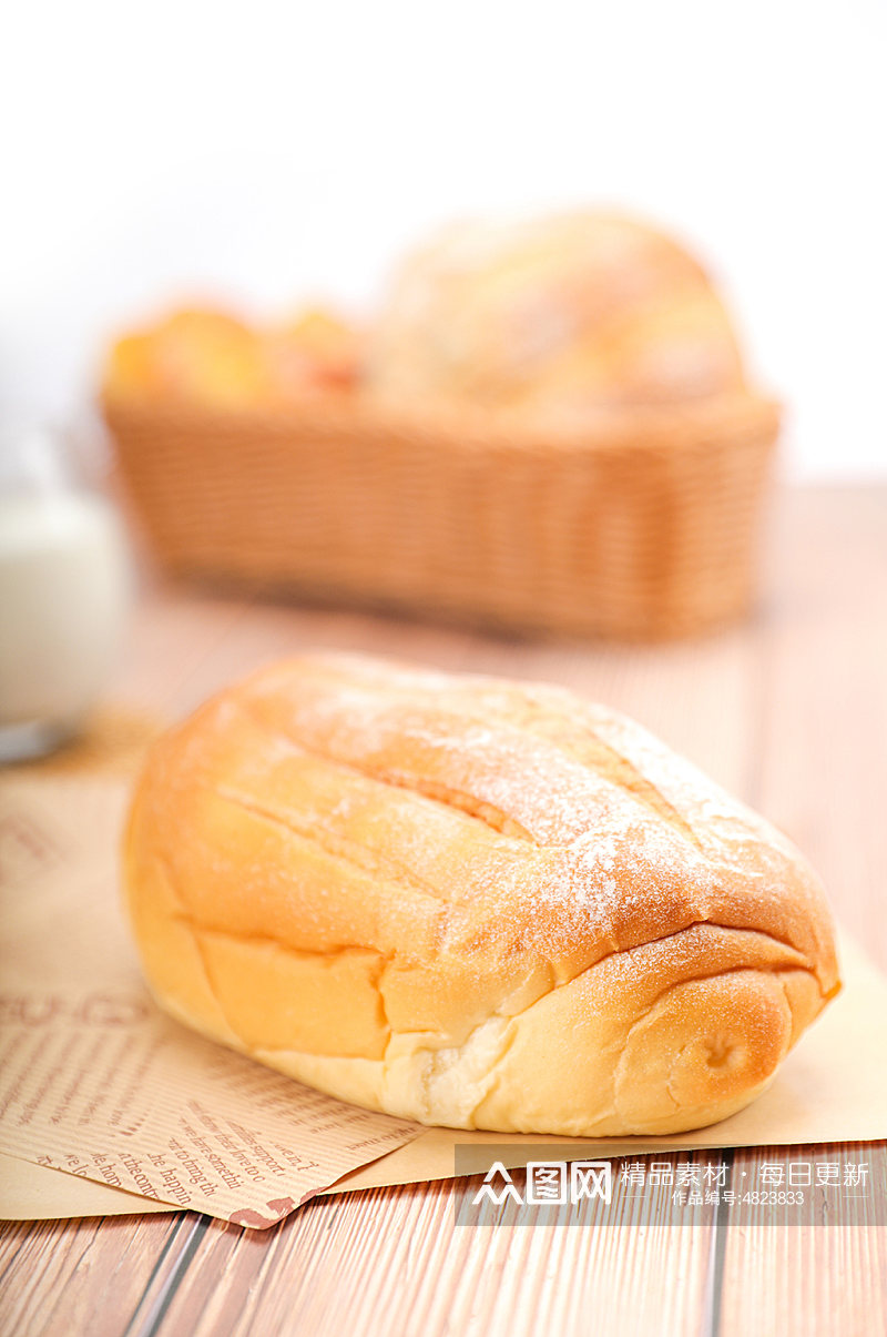 早餐香软面包食品物品摄影图片素材