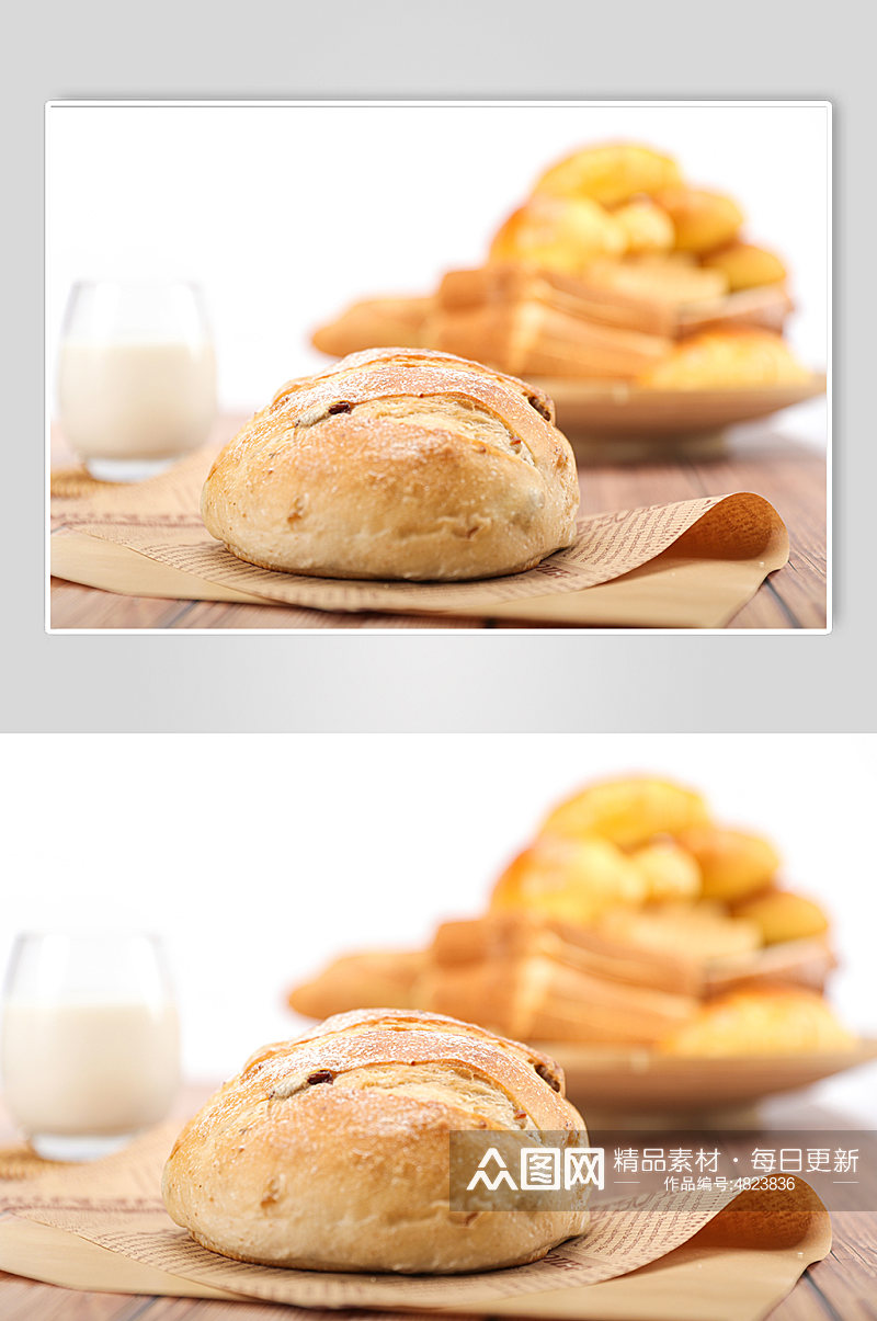 早餐全麦法式面包食品物品摄影图片素材