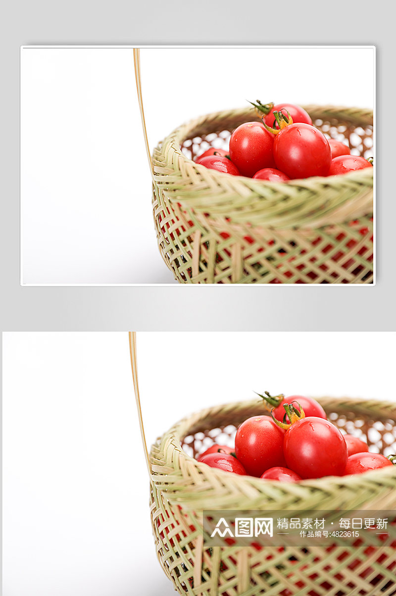 果篮圣女果小番茄水果物品摄影图片素材