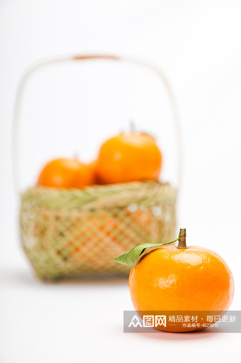 橙子橘子柑子果篮水果物品摄影图片素材