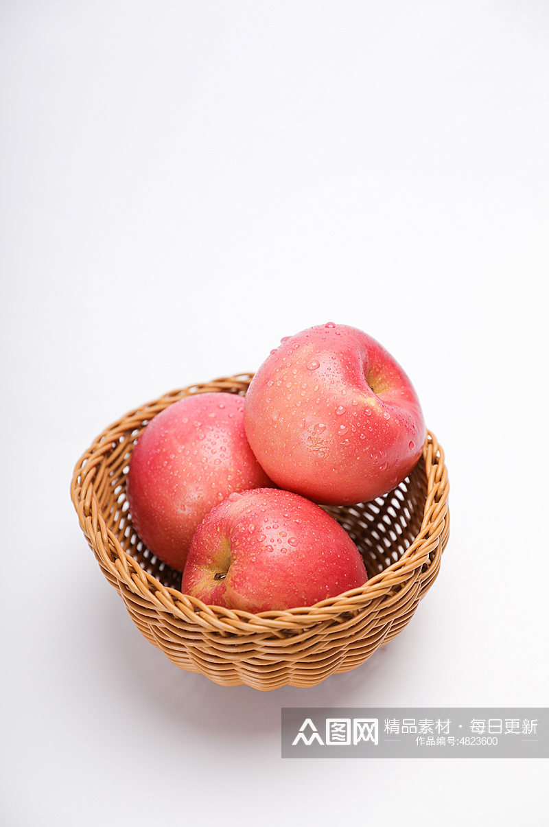 果篮红富士红苹果水果物品摄影图片素材