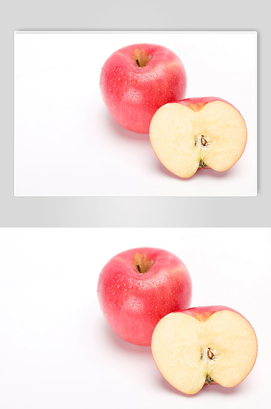 苹果切面红富士红苹果水果物品摄影图片