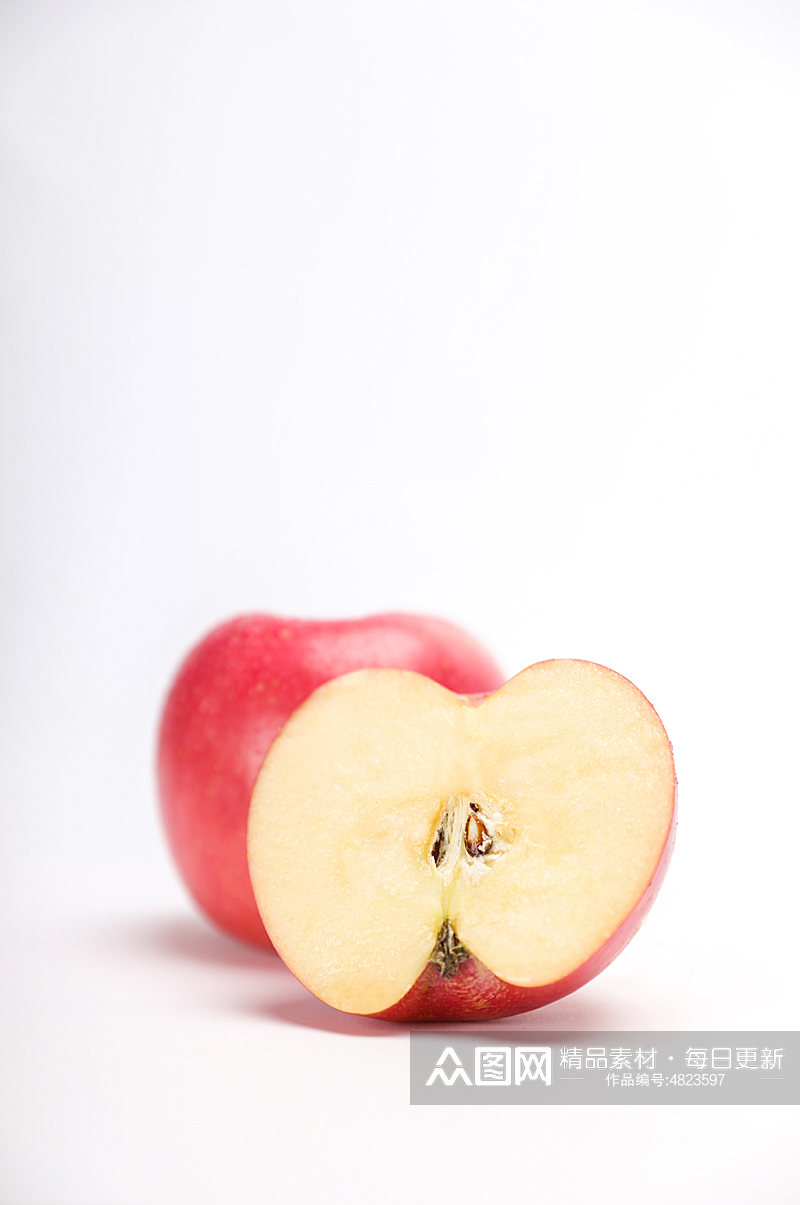 苹果切面红富士红苹果水果物品摄影图片素材