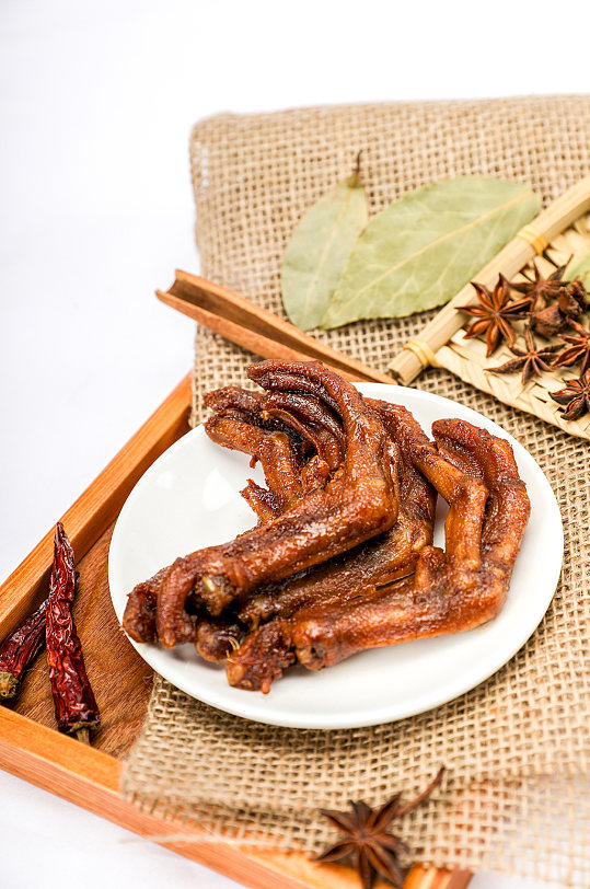 美食鸭爪鸭脚卤味食品物品摄影图片-众图网