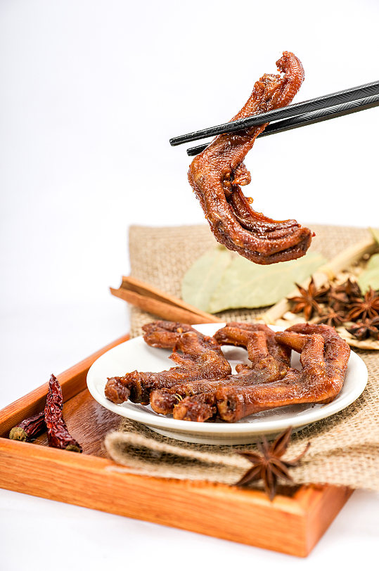 美食鸭爪鸭脚卤味食品物品摄影图片-众图网