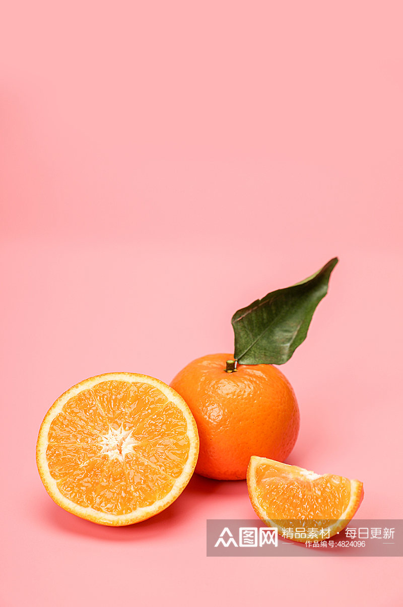 削皮橙子切片水果物品摄影图片素材