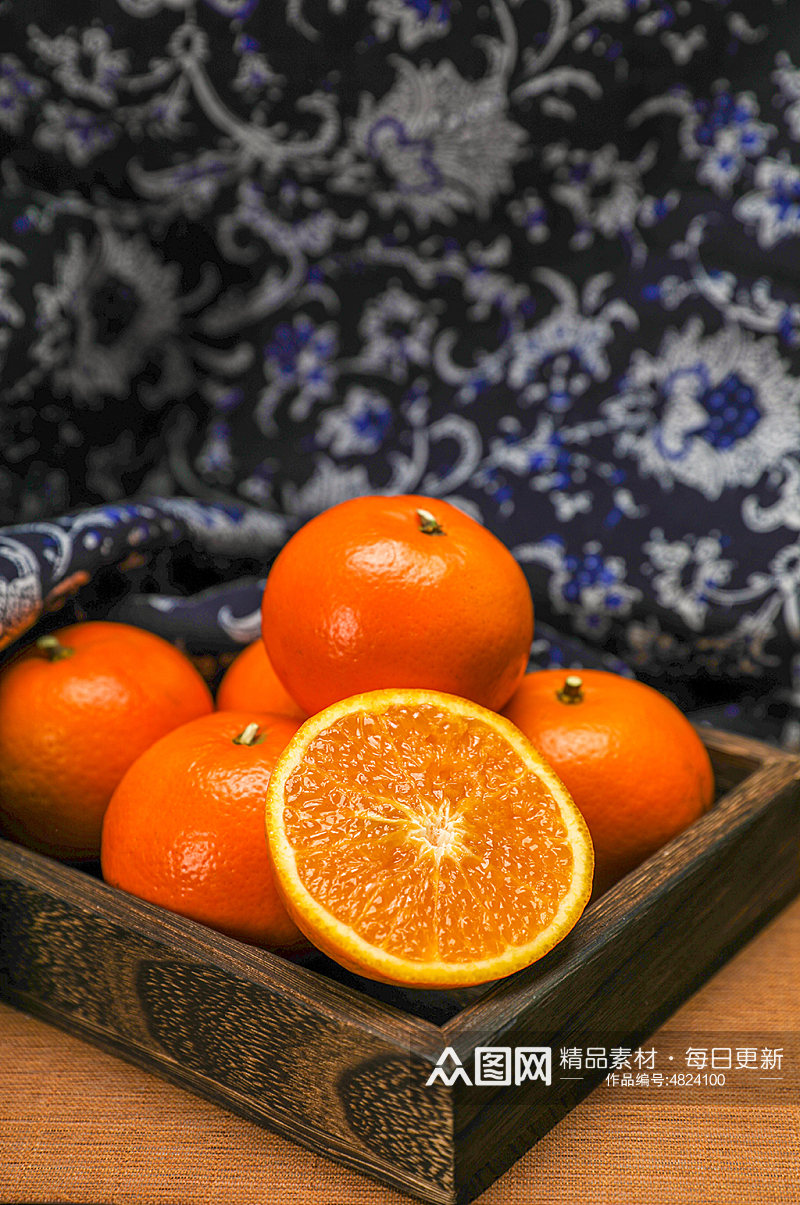 削皮橙子切片水果物品摄影图片素材