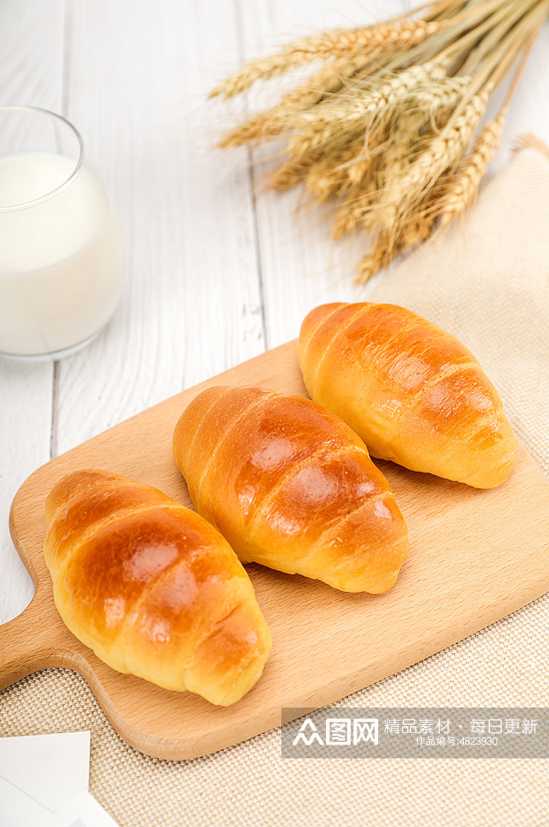 牛角包牛奶牛角面包食品物品摄影图片素材