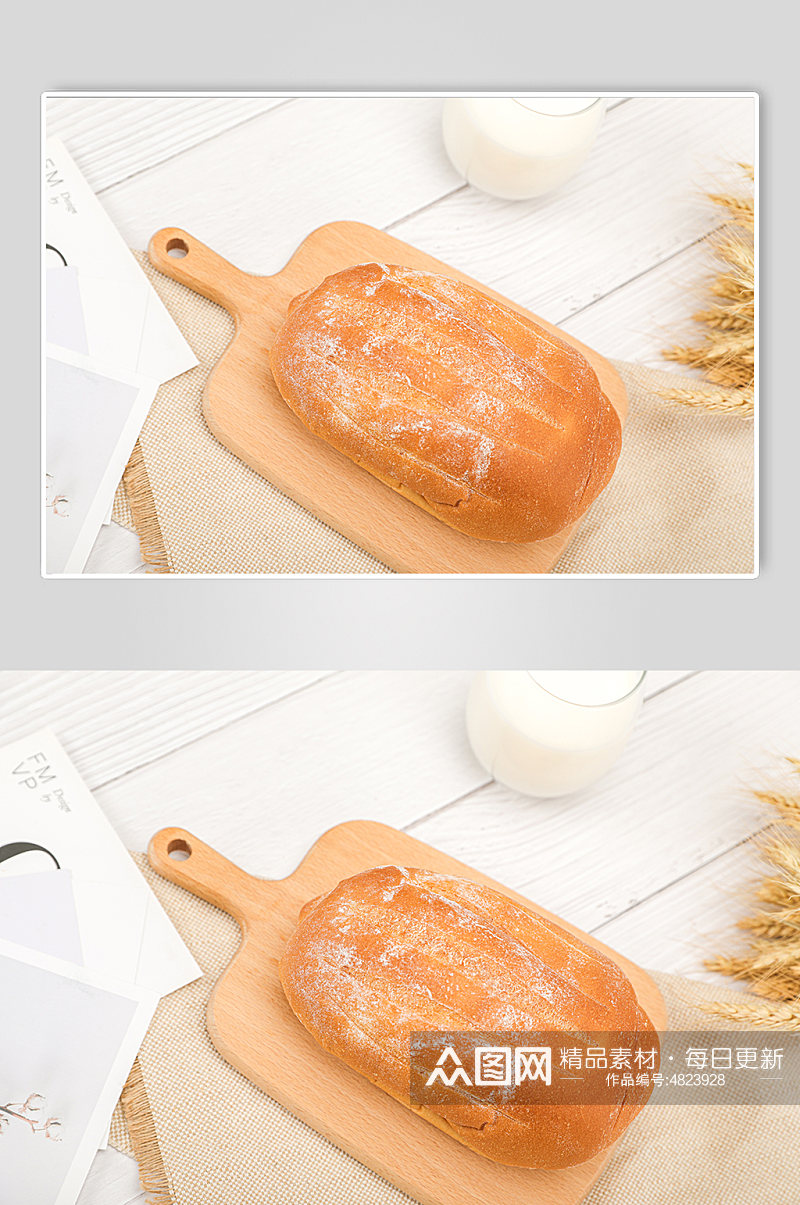 法式欧包全麦面包食品物品摄影图片素材