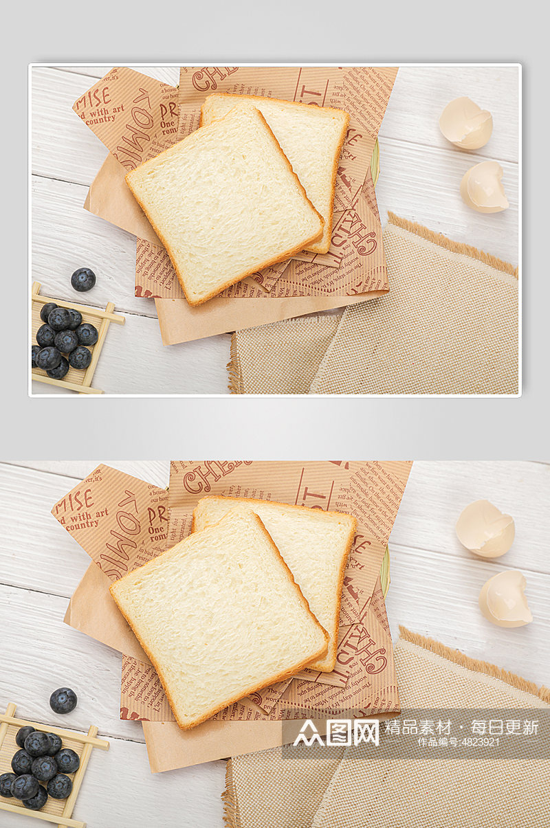 早餐切片吐司面包食品物品摄影图片素材
