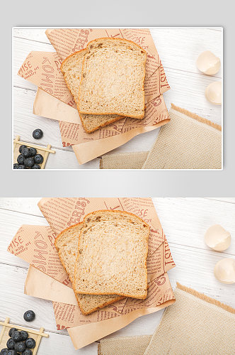 早餐切片吐司全麦面包食品物品摄影图片