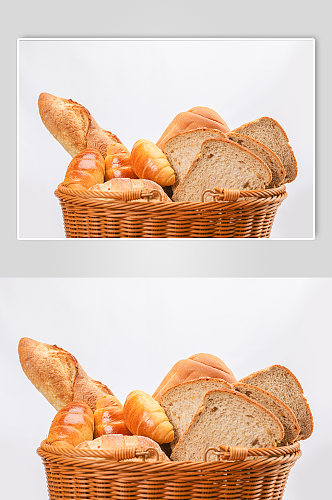 法棍牛角包全麦面包食品物品摄影图片