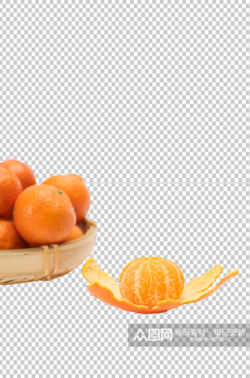橙子沙糖桔果篮水果食品物品PNG摄影图片素材
