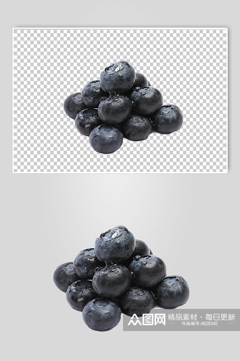 蓝莓堆水果食品物品PNG摄影图片素材