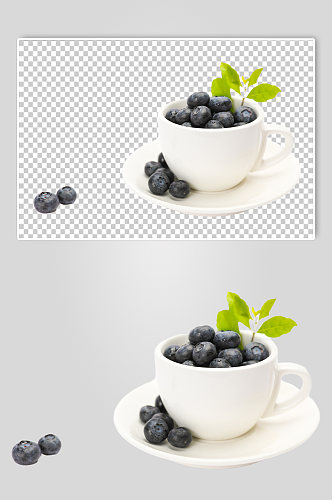 早餐杯蓝莓水果食品物品PNG摄影图片