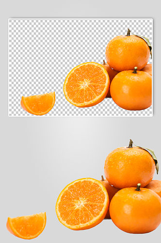 橙子切片堆叠水果食品物品PNG摄影图片