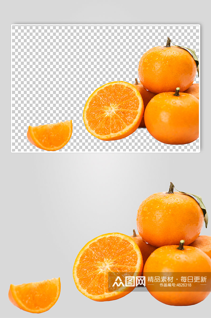 橙子切片堆叠水果食品物品PNG摄影图片素材