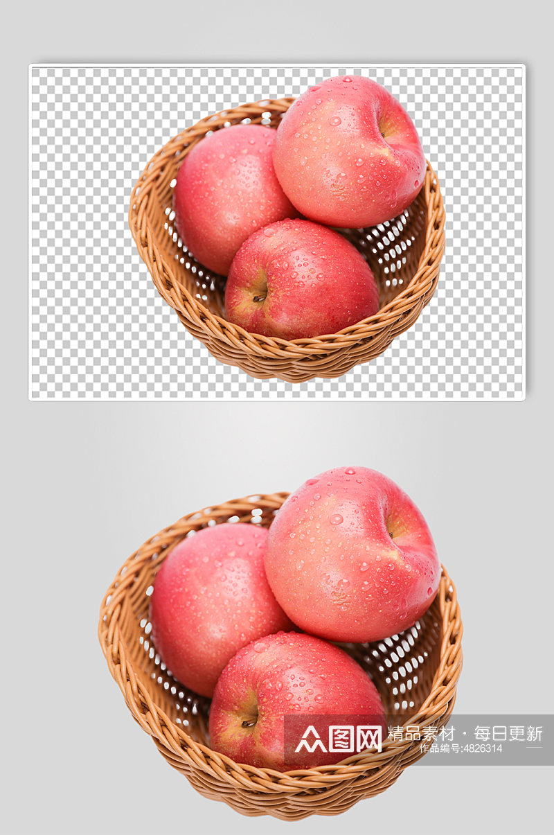 苹果水果篮水果食品物品PNG摄影图片素材