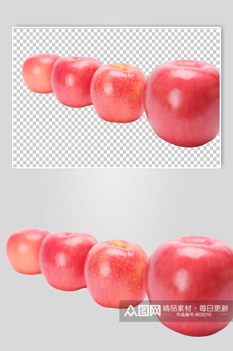 苹果排列水果食品物品PNG摄影图片素材