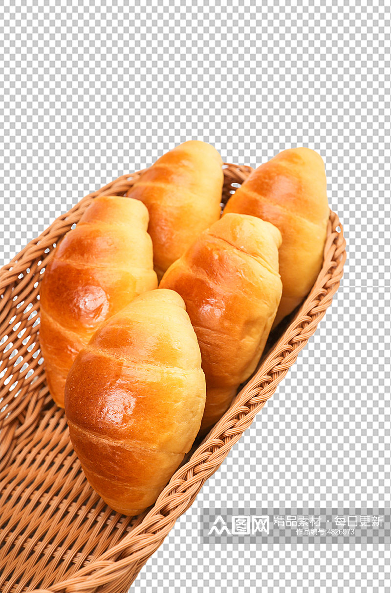 牛角包篮子面包食品物品PNG摄影图片素材