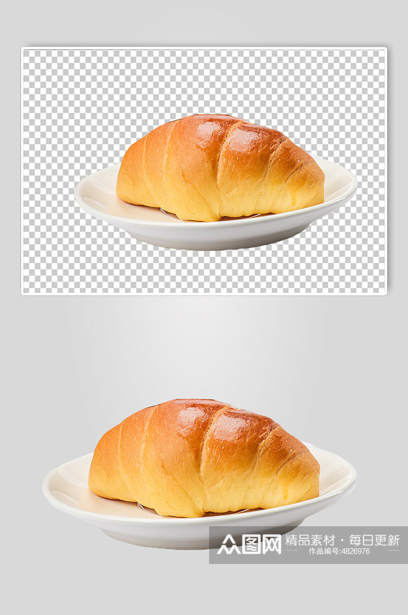 牛角包早餐面包食品物品PNG摄影图片素材