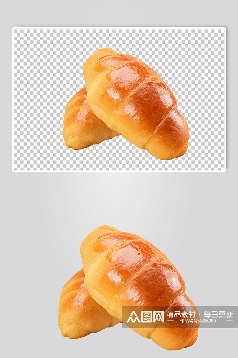 牛角包烘焙面包食品物品PNG摄影图片素材