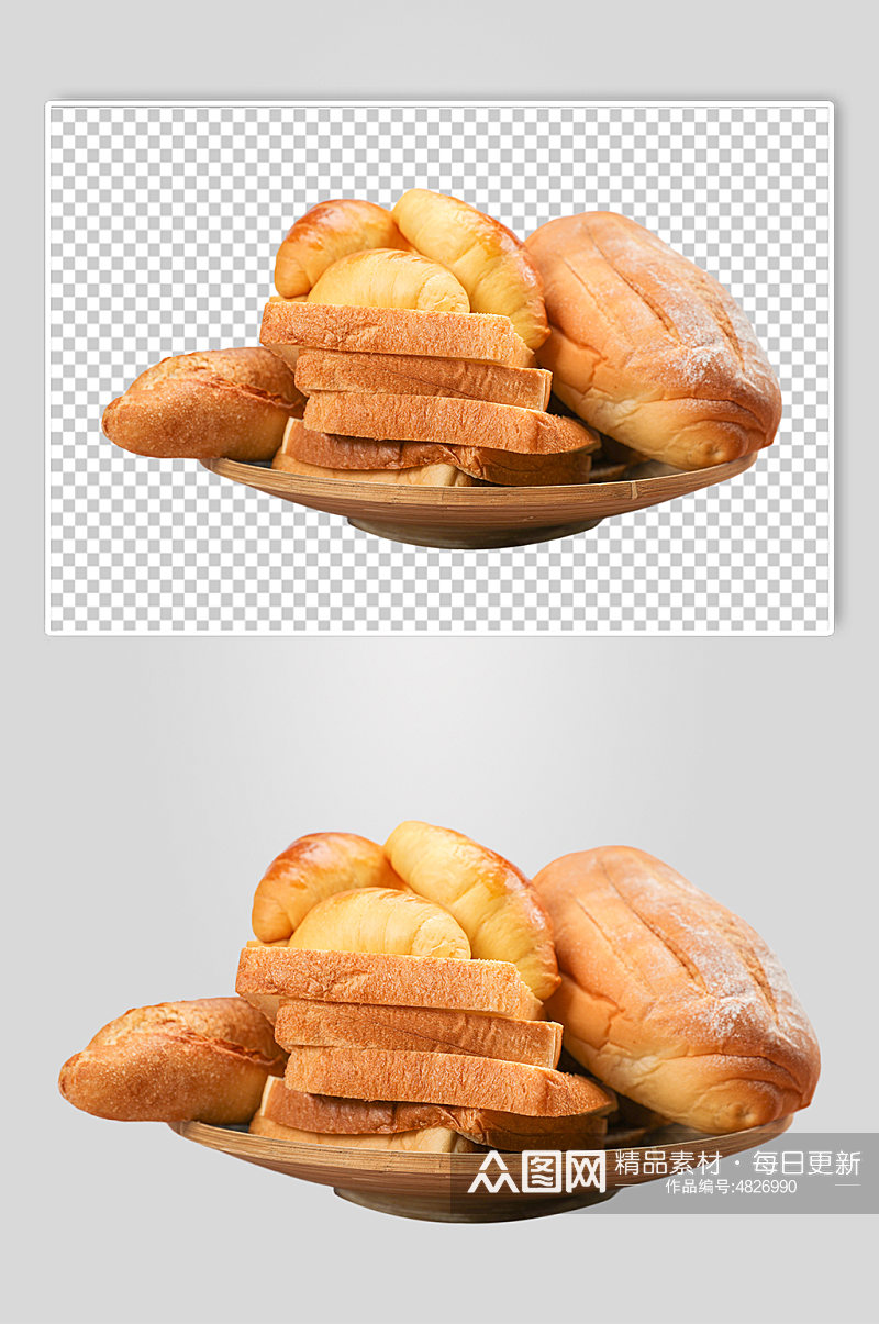 吐司法式早餐面包食品物品PNG摄影图片素材