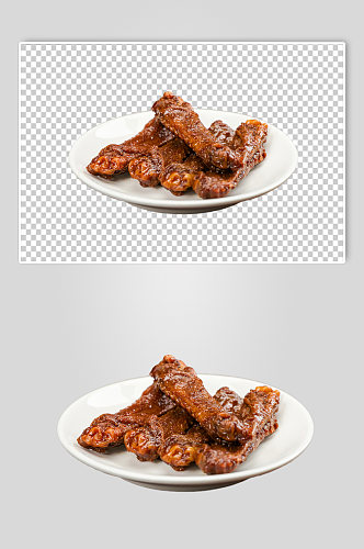 香辣鸭翅鸭货卤味食品物品PNG摄影图片