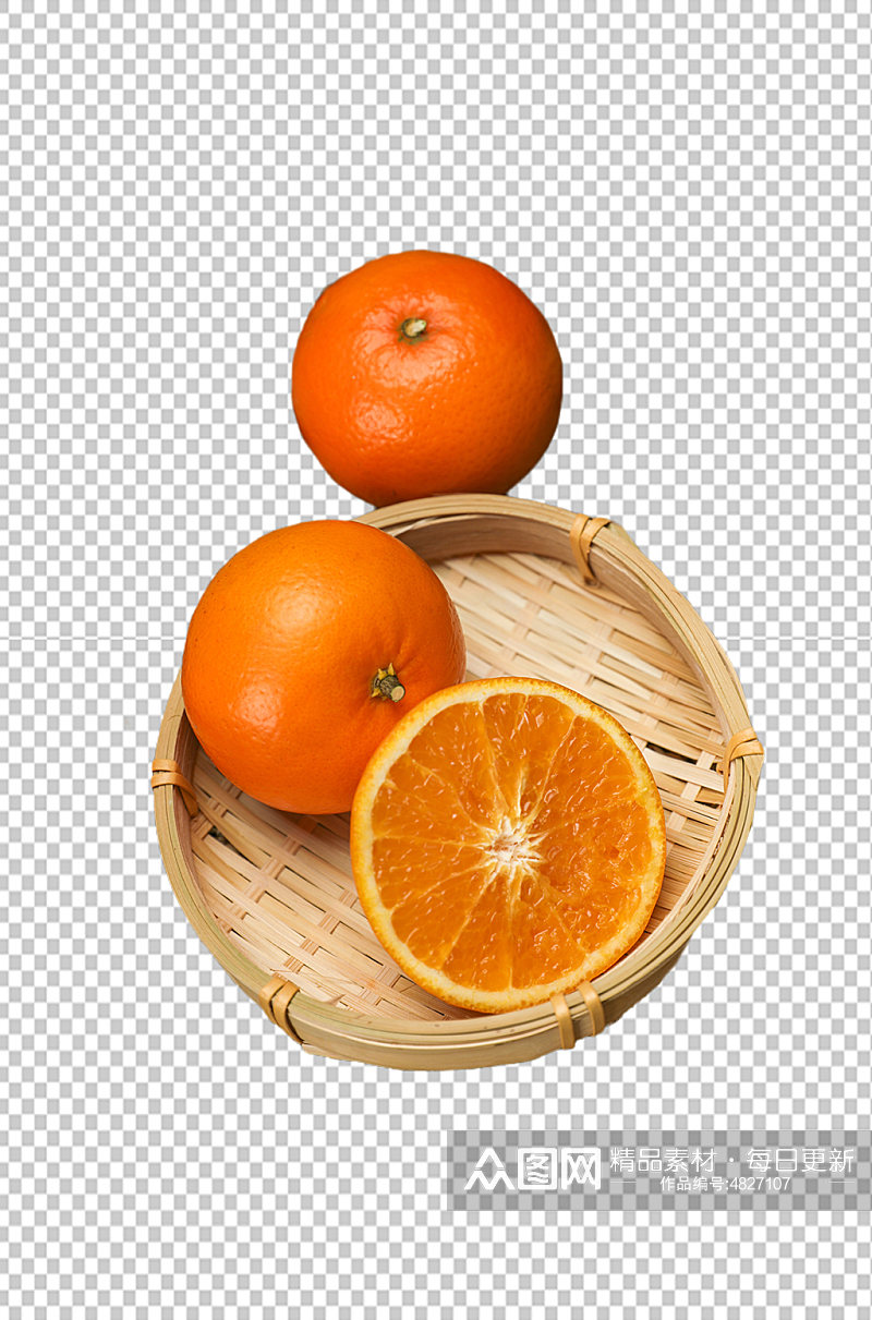 果篮橙子水果食品物品PNG摄影图片素材