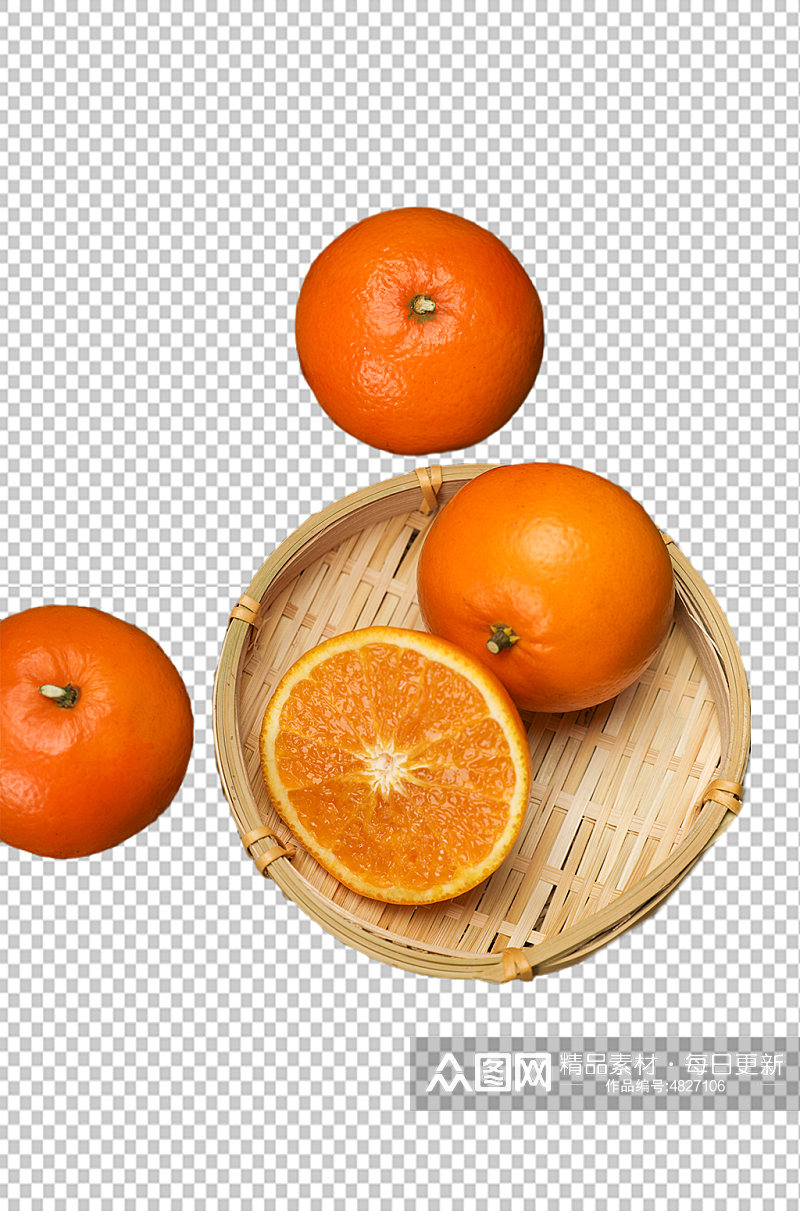 果篮橙子水果食品物品PNG摄影图片素材