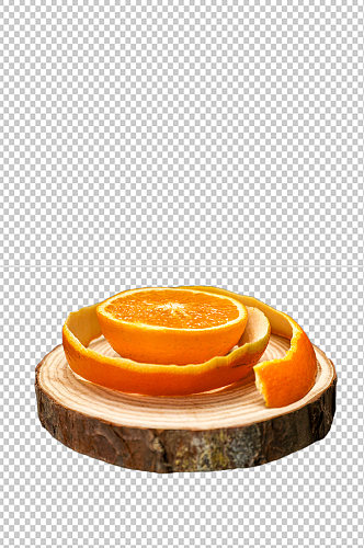 木桩橙子橘子水果食品物品PNG摄影图片