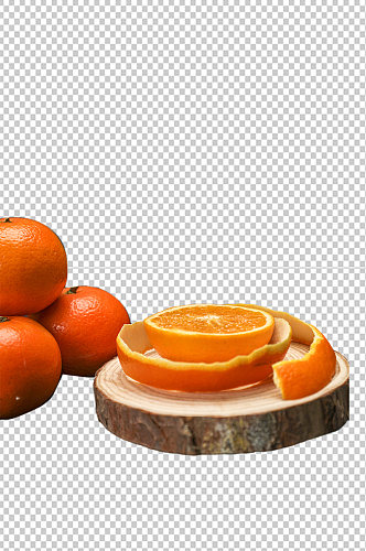 木桩橙子水果食品物品PNG摄影图片