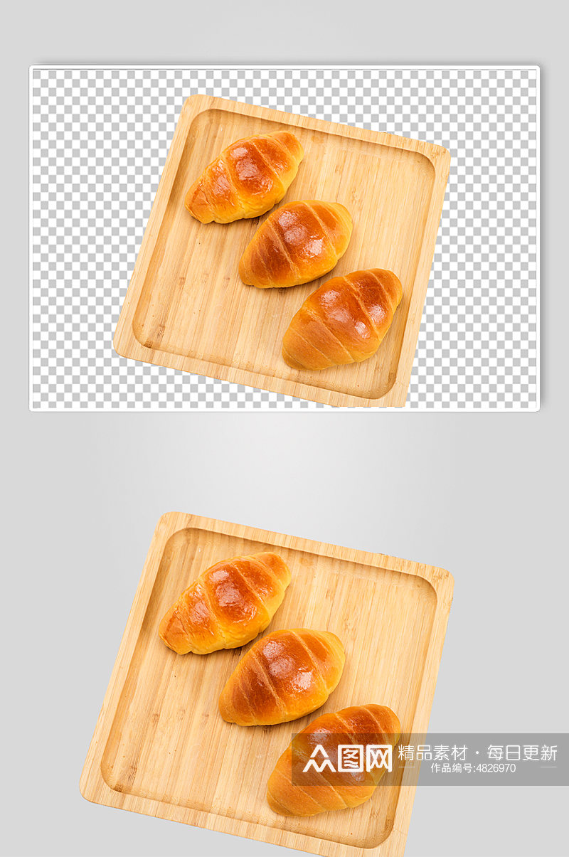 牛角包烘焙面包食品物品PNG摄影图片素材
